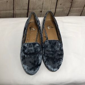 Report velvet baby blue loafers...size 8